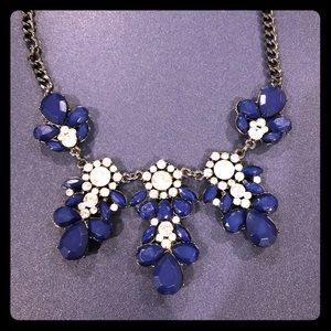 Blue statement necklace chunky